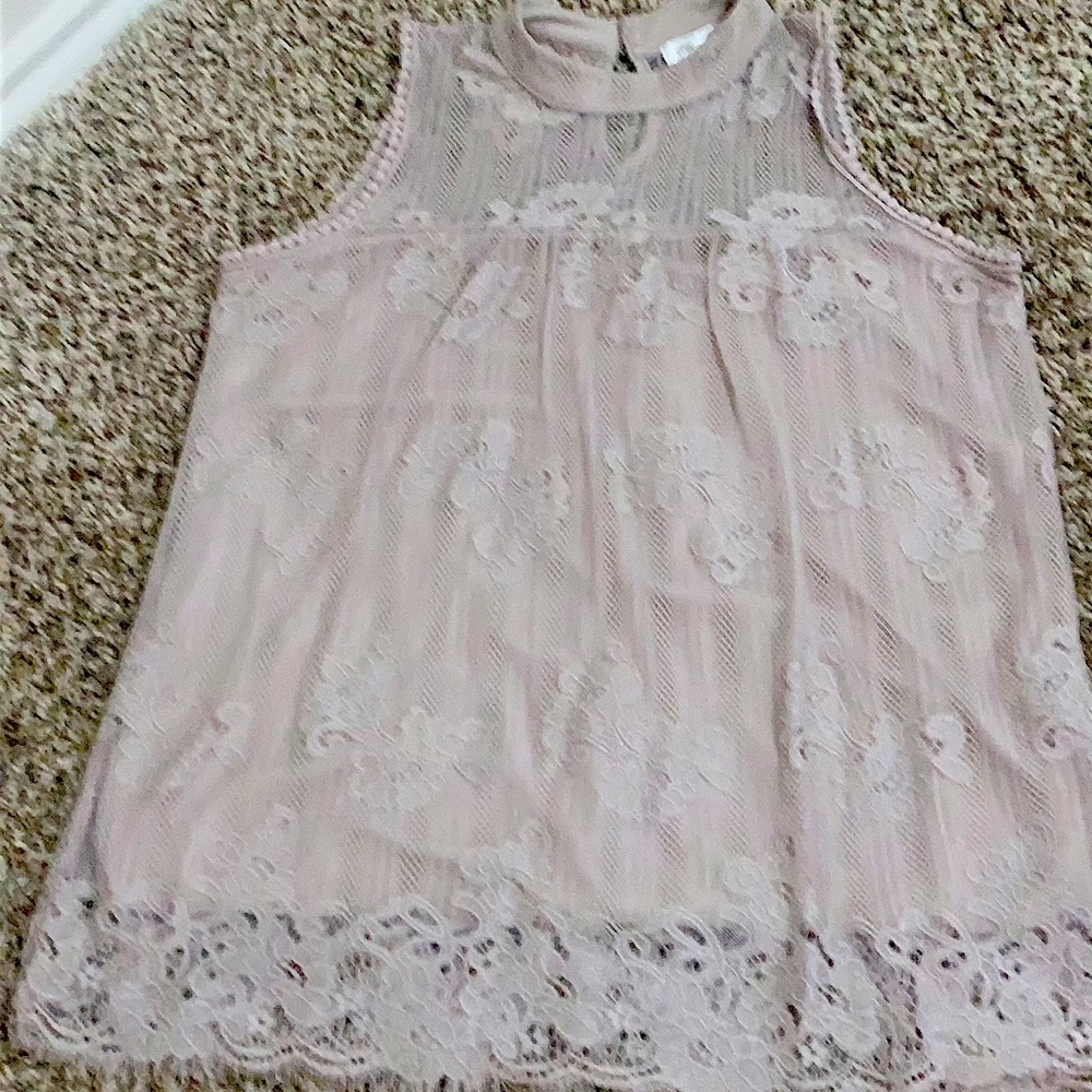 Lace nude color blouse
